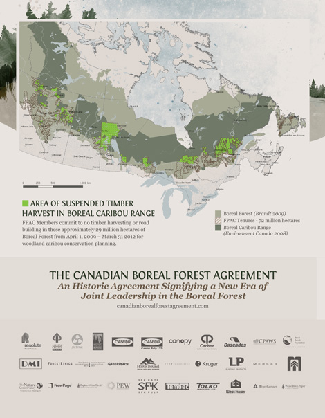 Map of The Canadian Boreal Forest Agreement